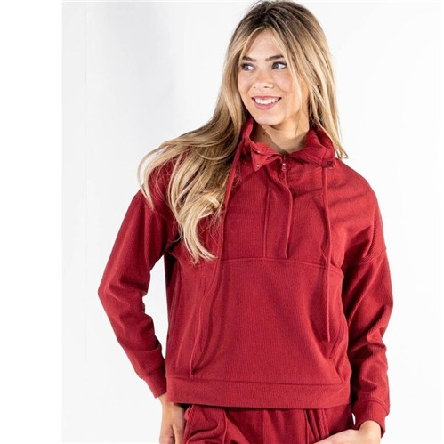 Simply Southern Dark Red Ribbed Pullover