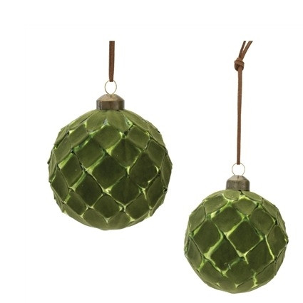 Green Ornament  3"D or 4"D Glass