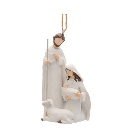 Holy Family Ornament 4”H Resin