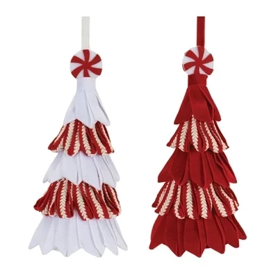 Red or White Tree Ornament 9" polyester