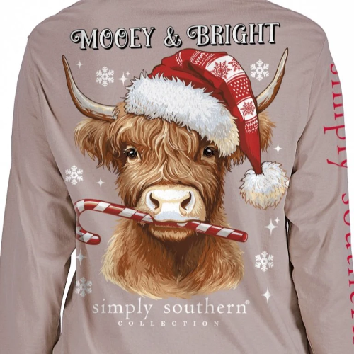 Simply Southern Long SLeeve Mooey and Bright Tee