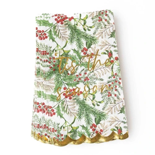 Woodland Berry Guest Towels, Gold Foil, 16-Pack