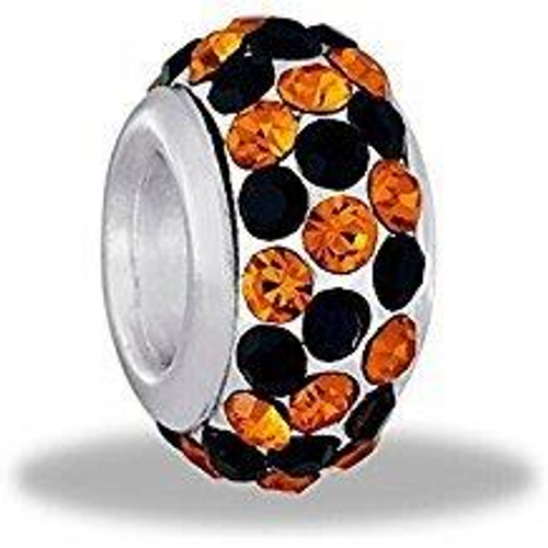 Orange and Black Davinci Bead