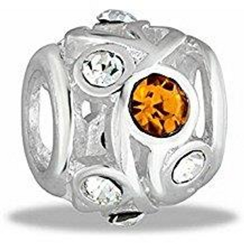 Topaz CZ Decorative Cutout Bead Topaz CZ Decorative Cutout Bead