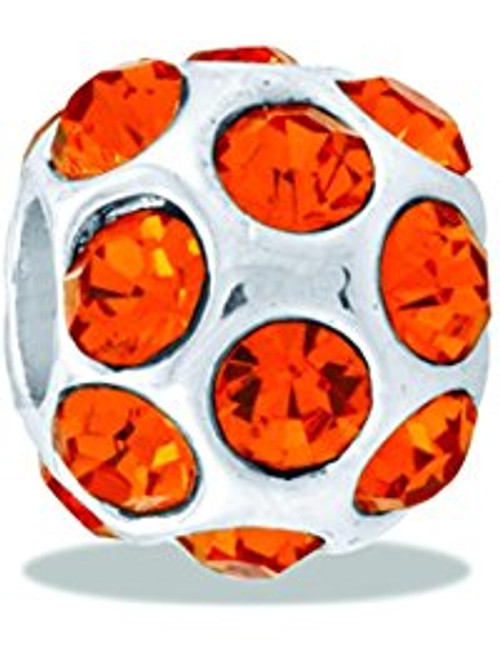 Orange Crystal Globe Davinci Bead