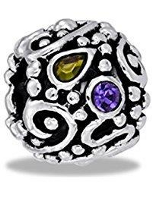 Filigree CZ Globe Davinci Bead Filigree CZ Globe Davinci Bead