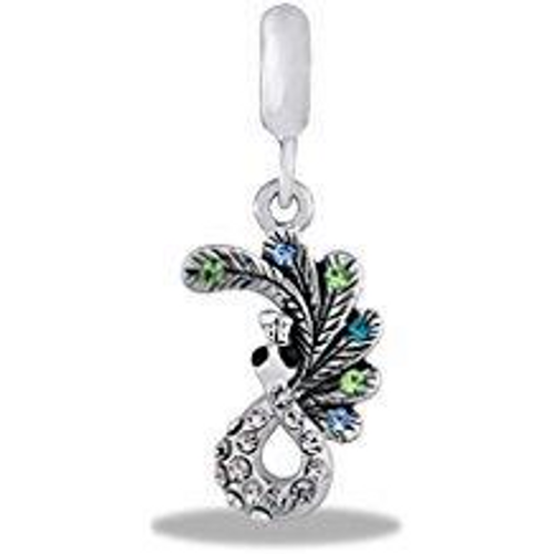 Peacock Feathers Dangle Davinci Bead