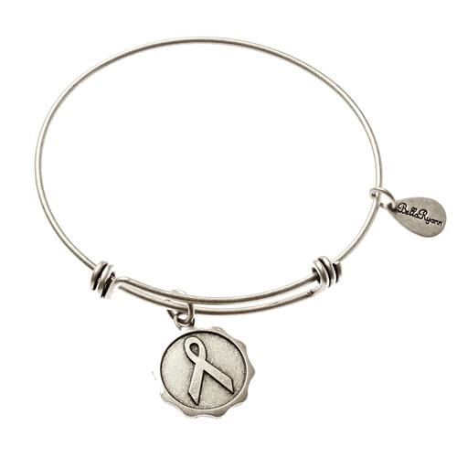 Silver Bangle Awareness Ribbon-