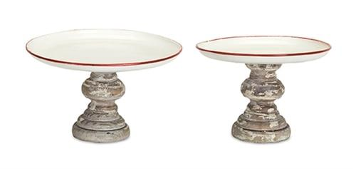Red/White Bowl on a Pedestal Red/White Bowl on a Pedestal