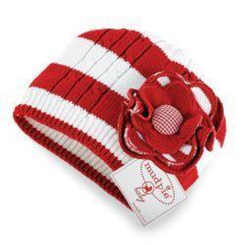 Cable Knit Hat w/Flower Cable Knit Hat w/Flower