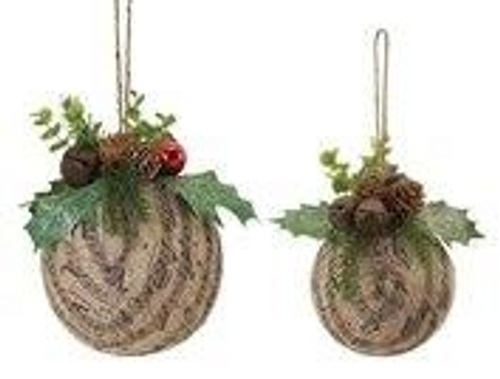 Music Ball Ornament w/Bells Small