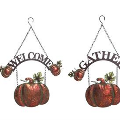 Metal Welcome Hanging Sign 2 Asst