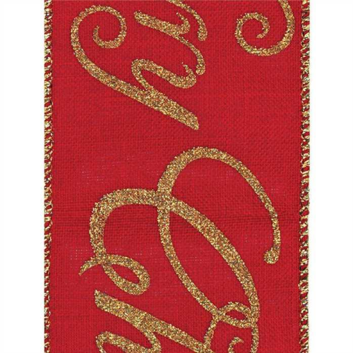 Tarleton Red/Gold Ribbon 2 1/2" wide wired