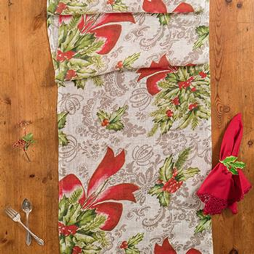 Deck the Holly Linen Runner by April Cornell