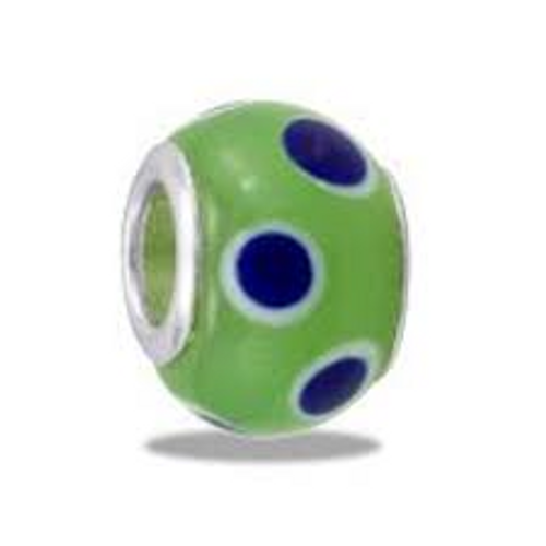 Green w/Blue Dots Davinci Bead Green w/Blue Dots Davinci Bead