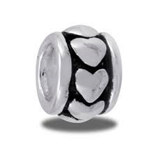 Heart Large Silver Bead by DaVinci