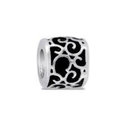 Black Scroll Davinci Bead Black Scroll Davinci Bead