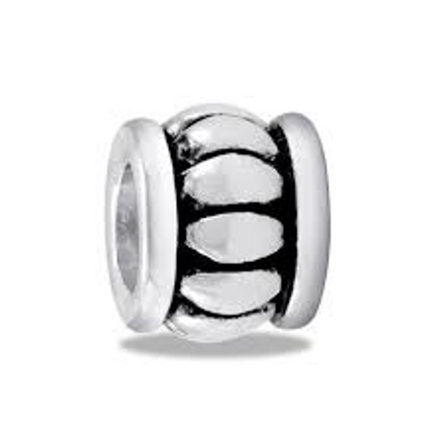 Ribbed Silver Bead Ribbed Silver Bead