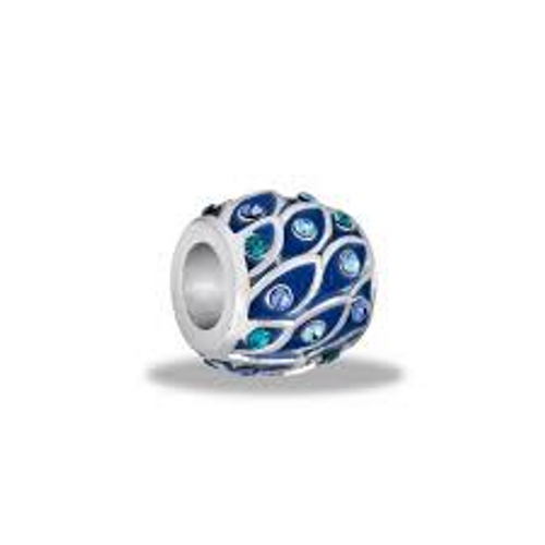 Blue CZ Ball 2 Davinci Bead Blue CZ Ball 2 Davinci Bead