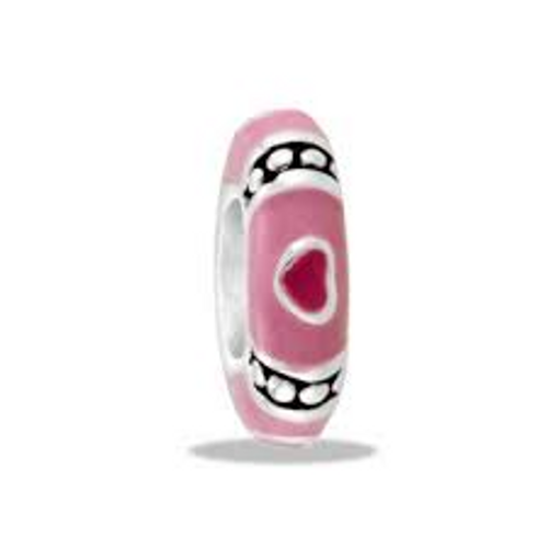 Pink Heart Spacer Davinci Bead