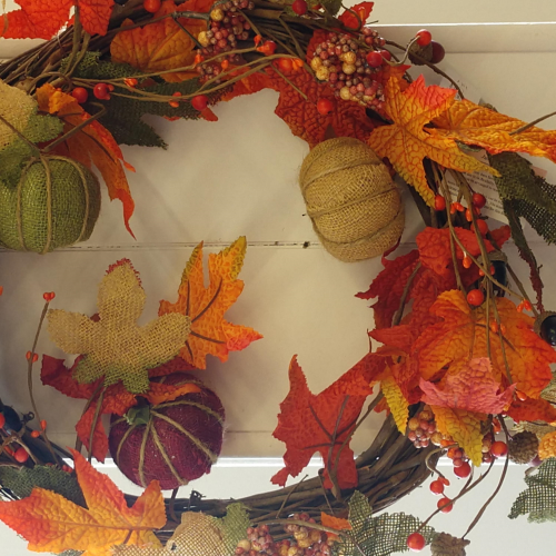 Fabric Pumpkin Wreath Fabric Pumpkin Wreath