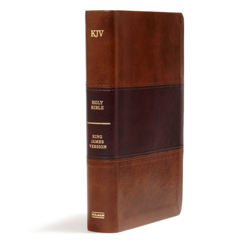 KJV Large Print Per. Size Reference Bible Saddle Brown Indexed By Holman Publishers