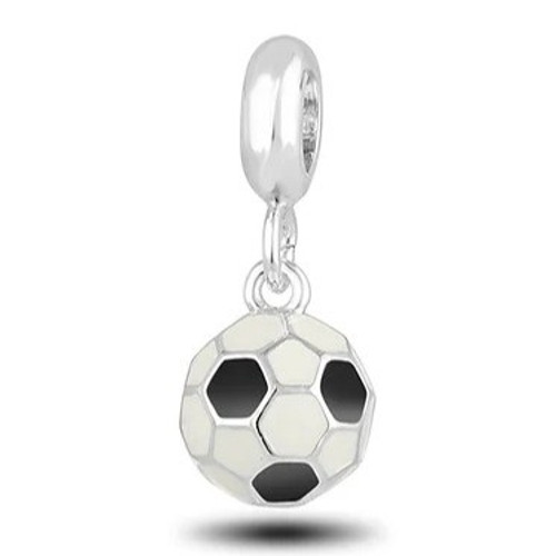 Soccer Ball Silver Davinci Bead