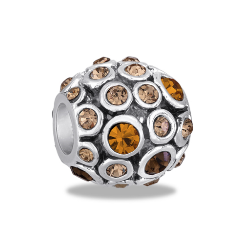 Topaz CZ Antiqued Globe Davinci Bead Topaz CZ Antiqued Globe Davinci Bead