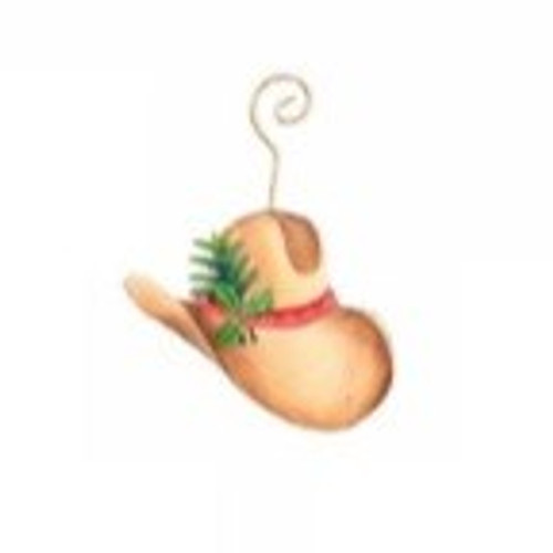 Beige Cowboy Hat Tin Ornament from The Roundtop Collection