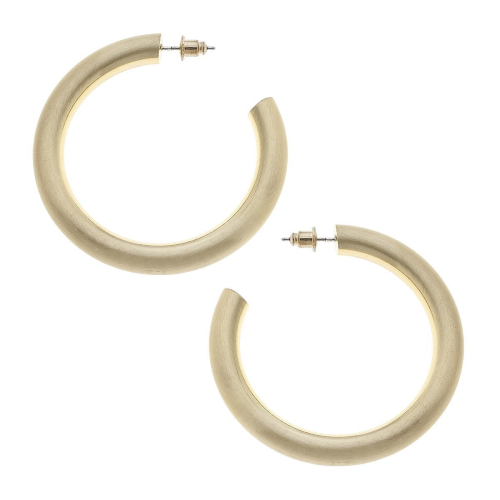 Isla Hoop Earrings in Satin Finished Gold