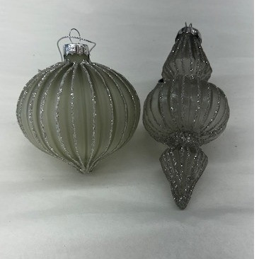 Glittered Finials 7" Ornaments (Sold Separately)
