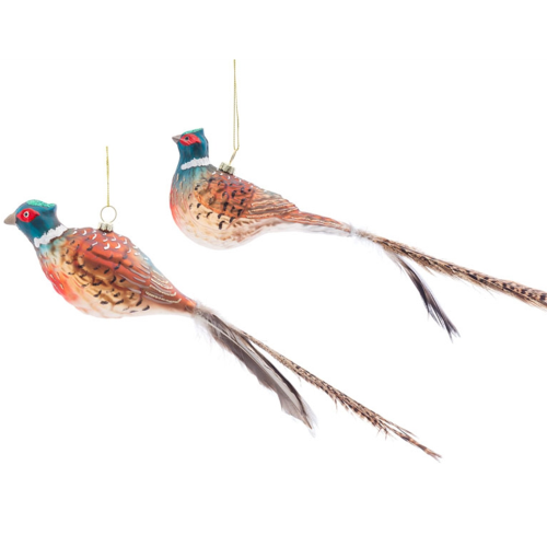 Pheasant Glass Ornament