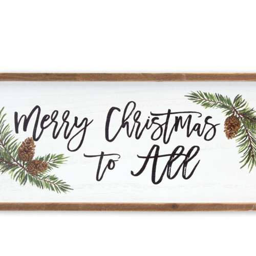 Merry Christmas to All Plaque 23.75"L x9.5"H