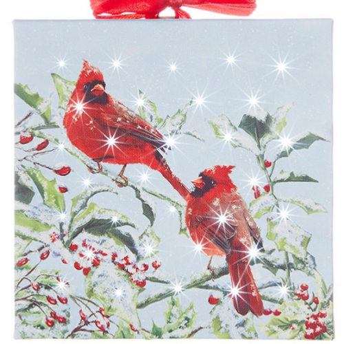 6" CARDINAL LIGHTED PRINT ORNAMENT