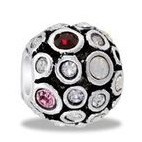 Multi Pink Crystal Globe DaVinci Bead