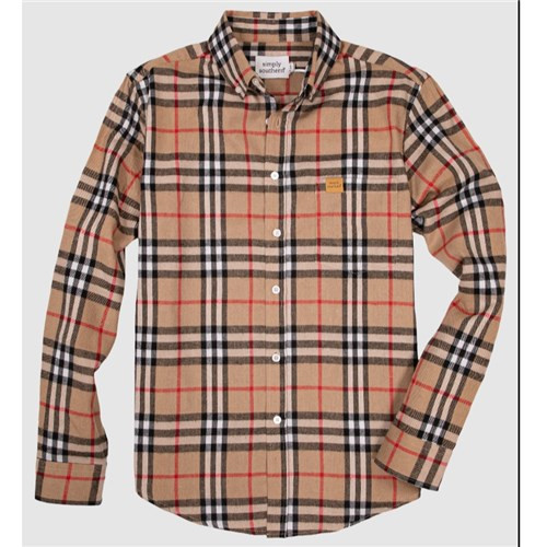 Tan Plaid Flannel Shirt by Simply Southern Tan Plaid Flannel Shirt by Simply Southern