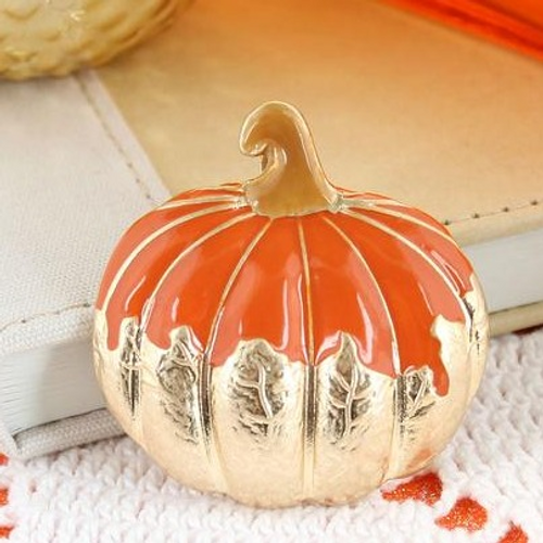 Gold Dipped Pumpkin Pin/Pendant