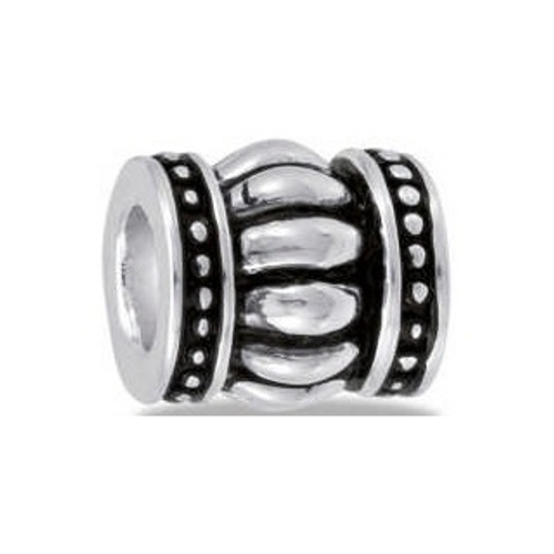 Ribbed Silver Davinci Bead Ribbed Silver Davinci Bead