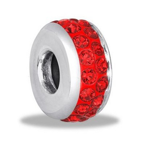 Red CZ Stopper Davinci Bead Red CZ Stopper Davinci Bead
