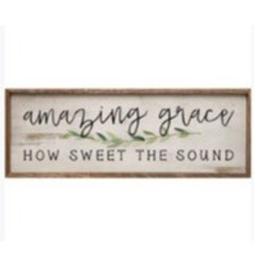 Amazing Grace How Sweet The Sound Canvas Sign 12"x4" Amazing Grace How Sweet The Sound Canvas Sign 12"x4"