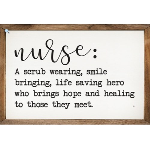 Nurse Definition Canvas Sign 8"X5"