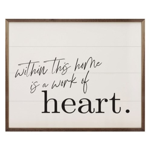 Work Of Heart Canvas Sign 10"x8" Work Of Heart Canvas Sign 10"x8"