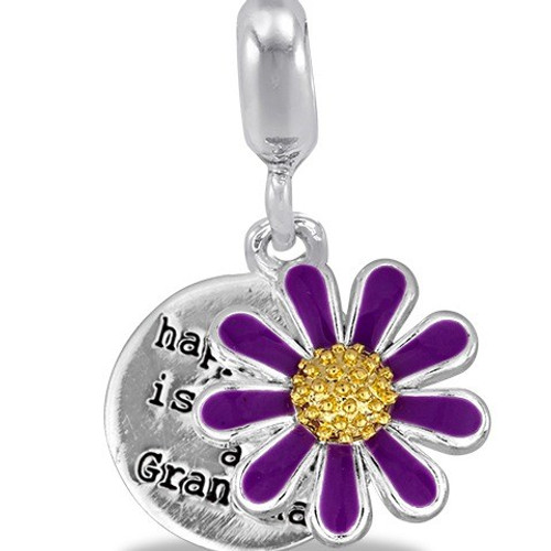 Grandmas Are Filled With Love Purple Flower Dangle Davinci Bead Grandmas Are Filled With Love Purple Flower Dangle Davinci Bead