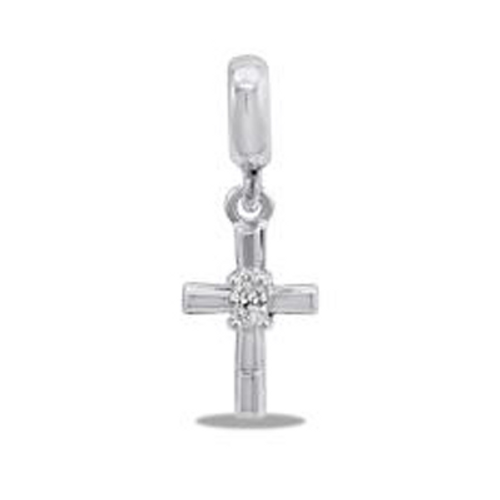 Stone Cross Dangle Bead