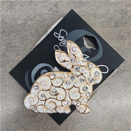 Pearl & Crystal Bunny Pin/Pendant