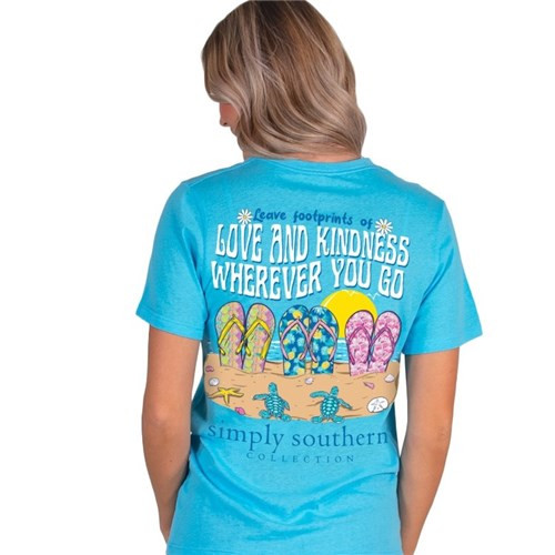 Simply Southern Blue Footprints Shirt Simply Southern Blue Footprints Shirt