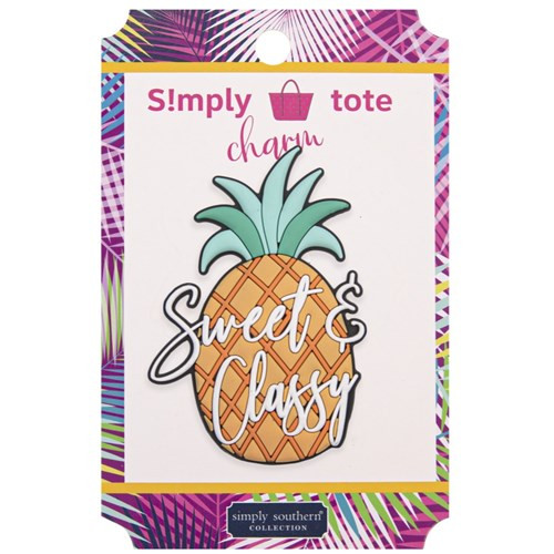Simply Southern Sweet & Classy Pineapple Tote Charm Simply Southern Sweet & Classy Pineapple Tote Charm