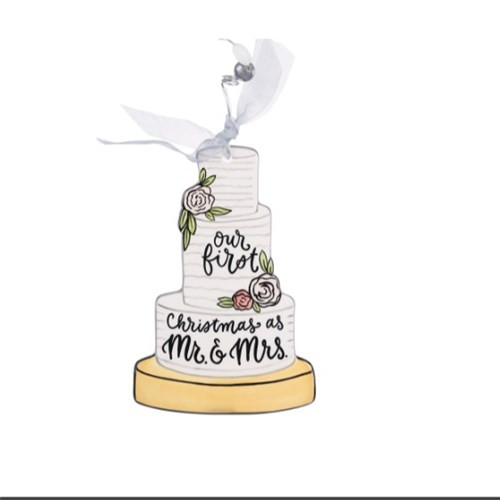 Our First Christams Wedding Cake Flat Ornament Our First Christams Wedding Cake Flat Ornament