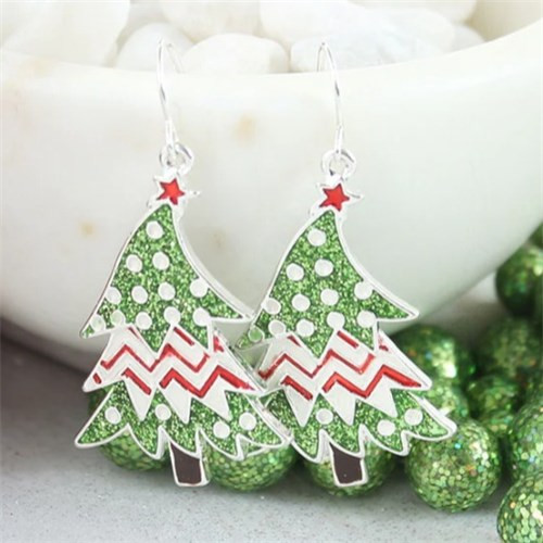 Whimsical Christmas Tree Earrings Whimsical Christmas Tree Earrings