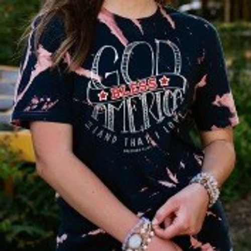 Spiral Navy God Bless America T-Shirt Spiral Navy God Bless America T-Shirt